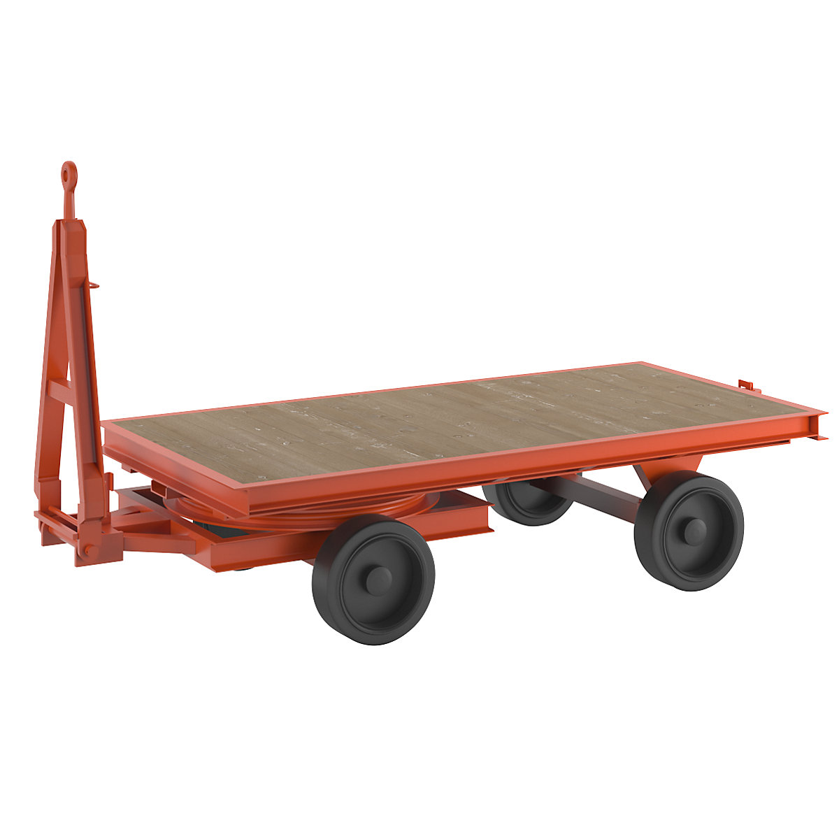 Trailer, 2-wheel turntable steering, max. load 8 t, platform 2.5 x 1.25 m, solid rubber tyres-2