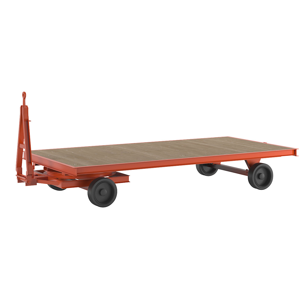 Trailer, 2-wheel turntable steering, max. load 8 t, platform 4.0 x 2.0 m, solid rubber tyres-1