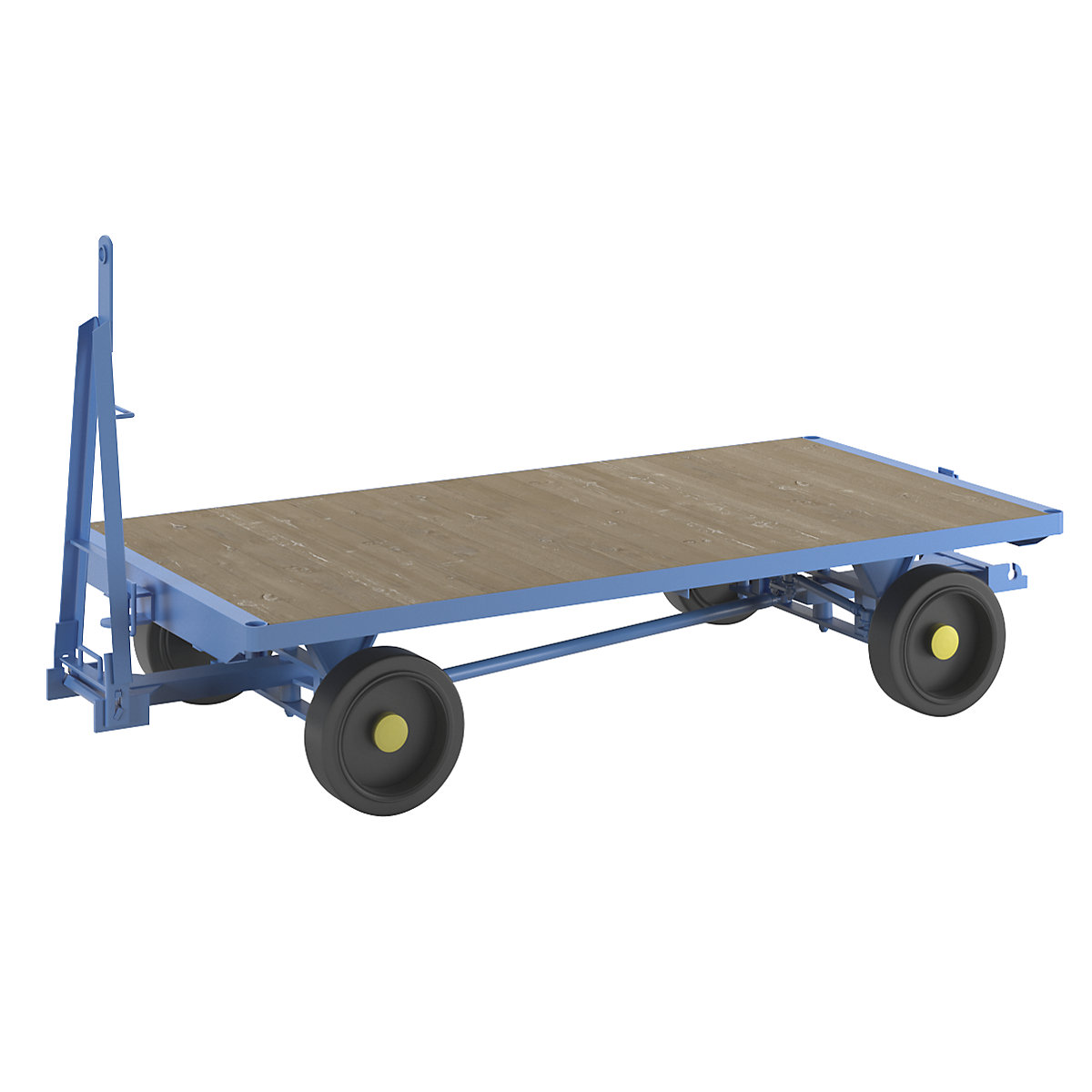 Trailer – eurokraft pro, 4-wheel linked ackerman steering, max. load 5 t, platform 2.5 x 1.25 m, light blue-2