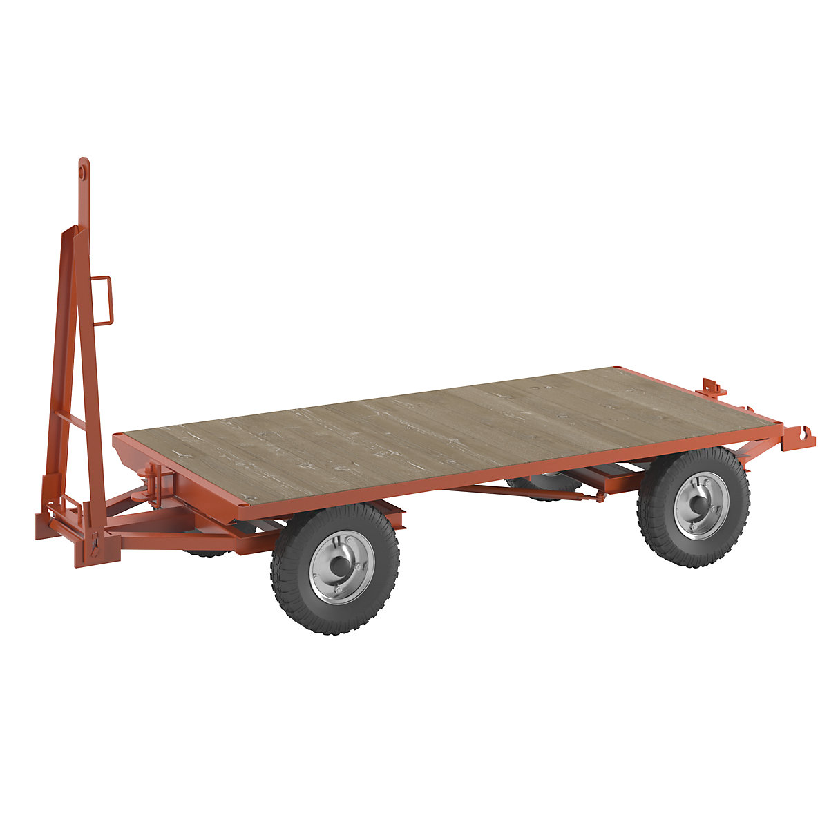 Trailer, 4-wheel double turntable steering, max. load 3 t, platform 2.0 x 1.0 m, pneumatic tyres-2