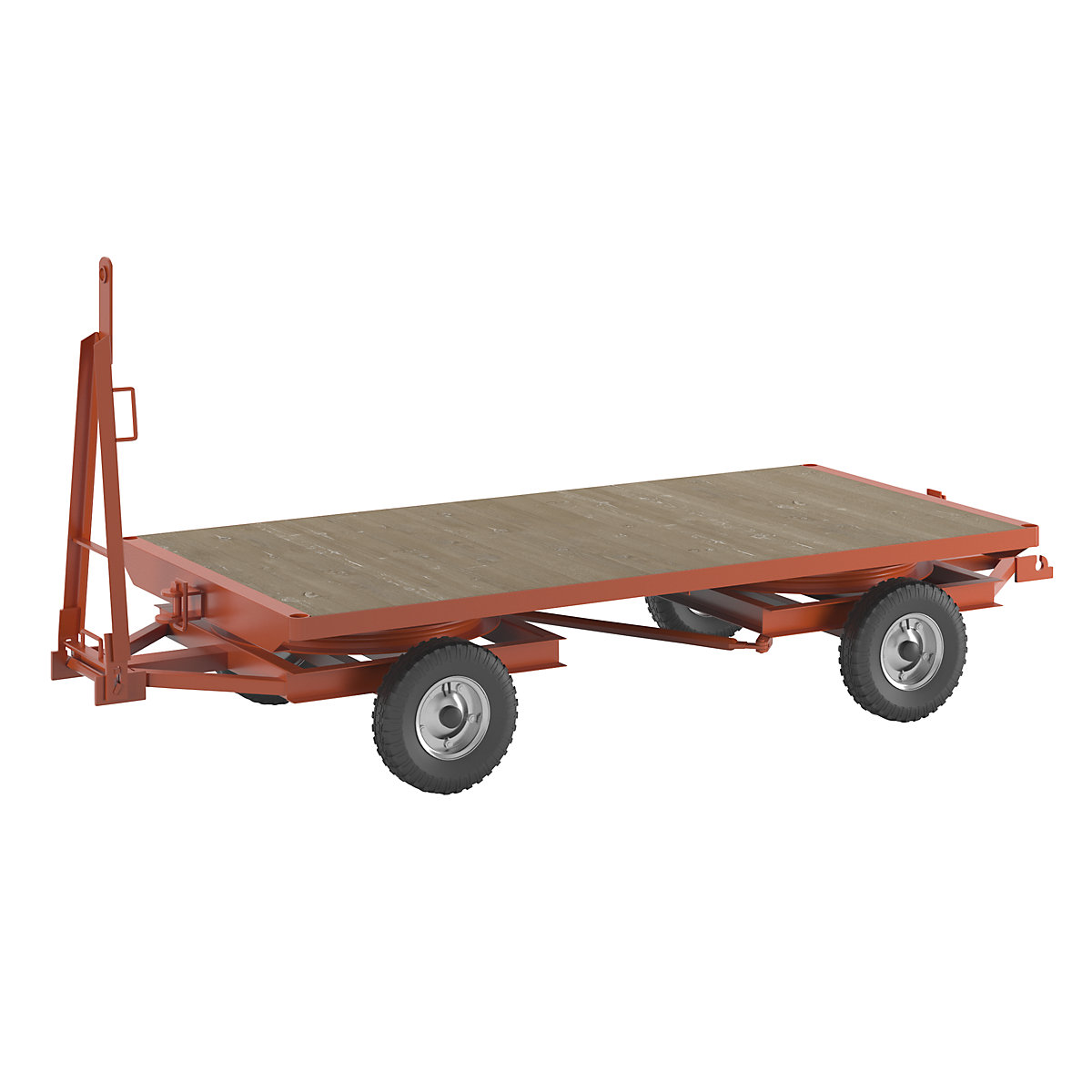 Trailer, 4-wheel double turntable steering, max. load 3 t, platform 2.5 x 1.25 m, pneumatic tyres-6