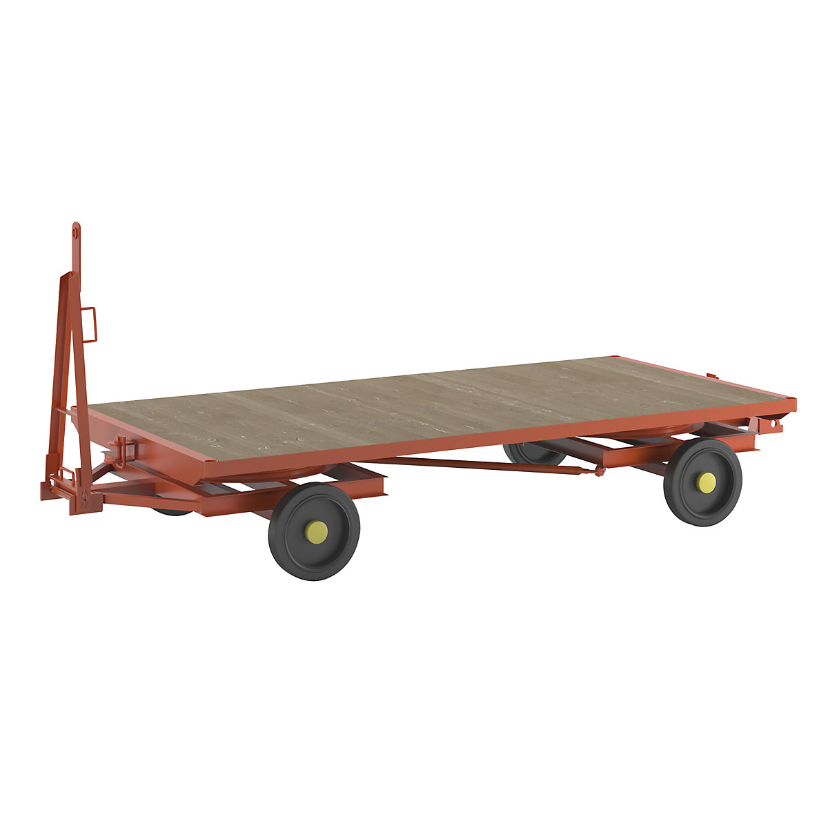 Trailer, 4-wheel double turntable steering, max. load 3 t, platform 3.0 x 1.5 m, solid rubber tyres-4