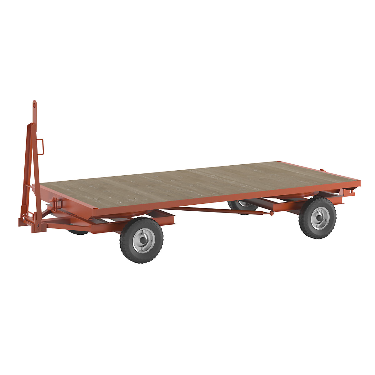 Trailer, 4-wheel double turntable steering, max. load 3 t, platform 3.0 x 1.5 m, pneumatic tyres-7