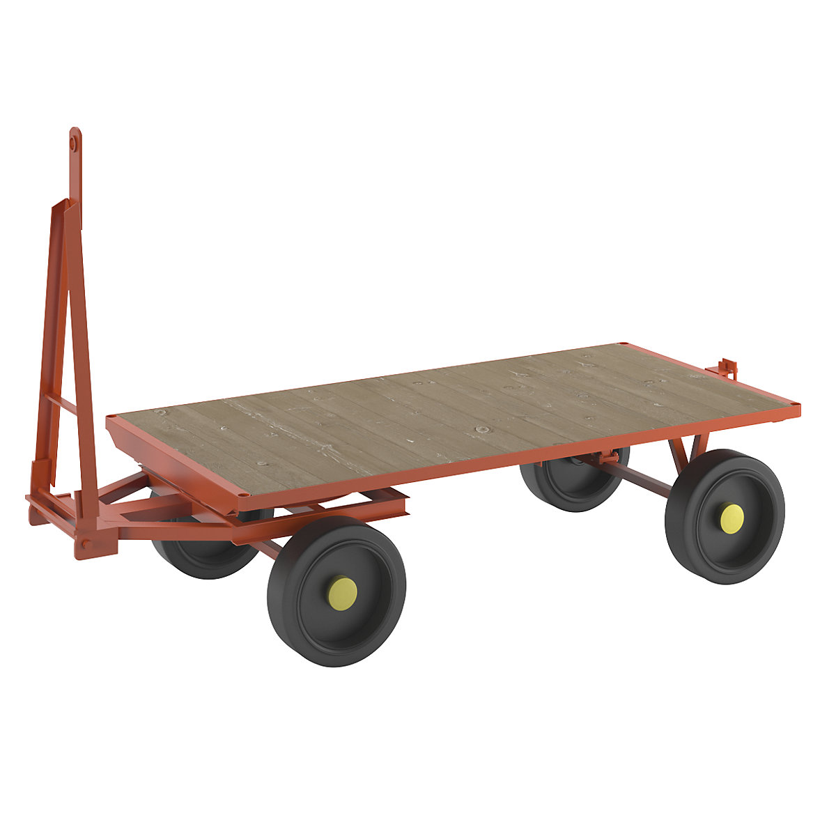 Trailer, 2-wheel turntable steering, max. load 5 t, platform 2.0 x 1.0 m, solid rubber tyres-2