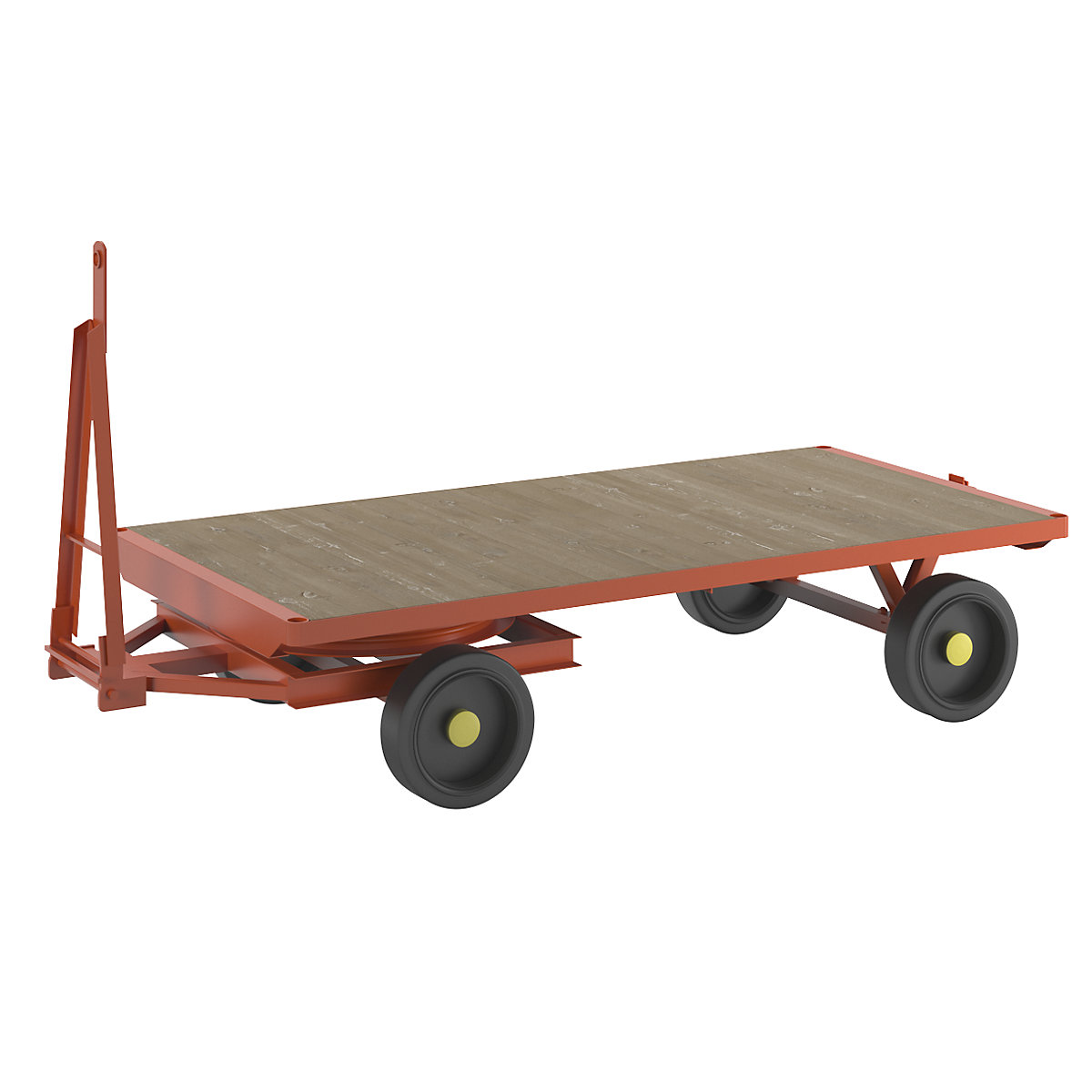 Trailer, 2-wheel turntable steering, max. load 5 t, platform 2.5 x 1.25 m, solid rubber tyres-3