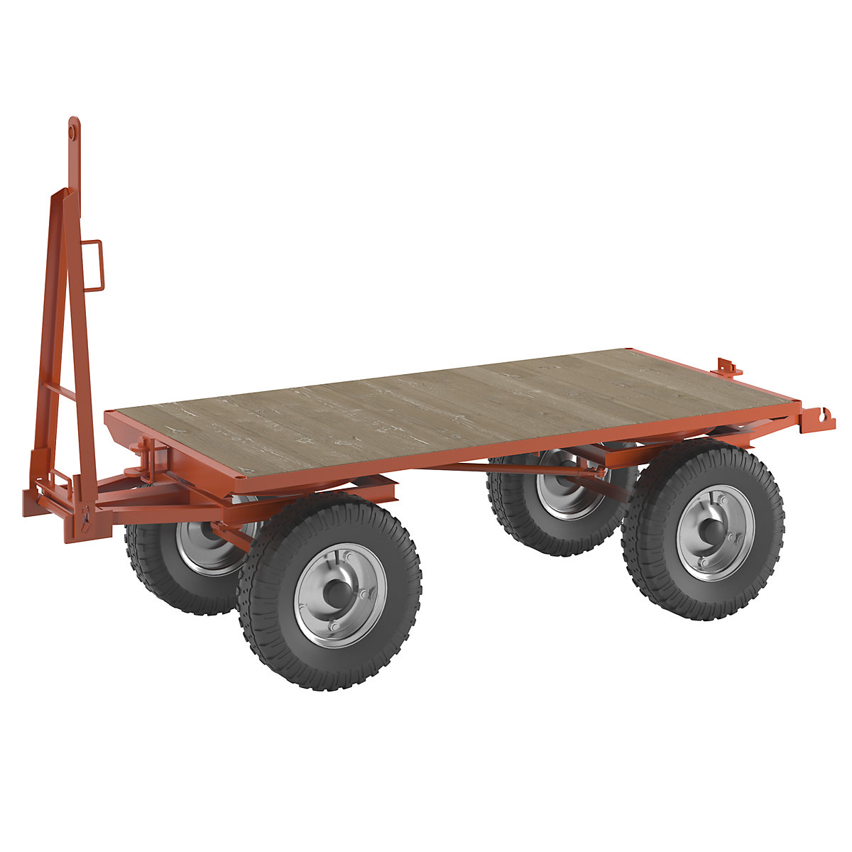 Trailer, 4-wheel double turntable steering, max. load 5 t, platform 2.0 x 1.0 m, pneumatic tyres-1