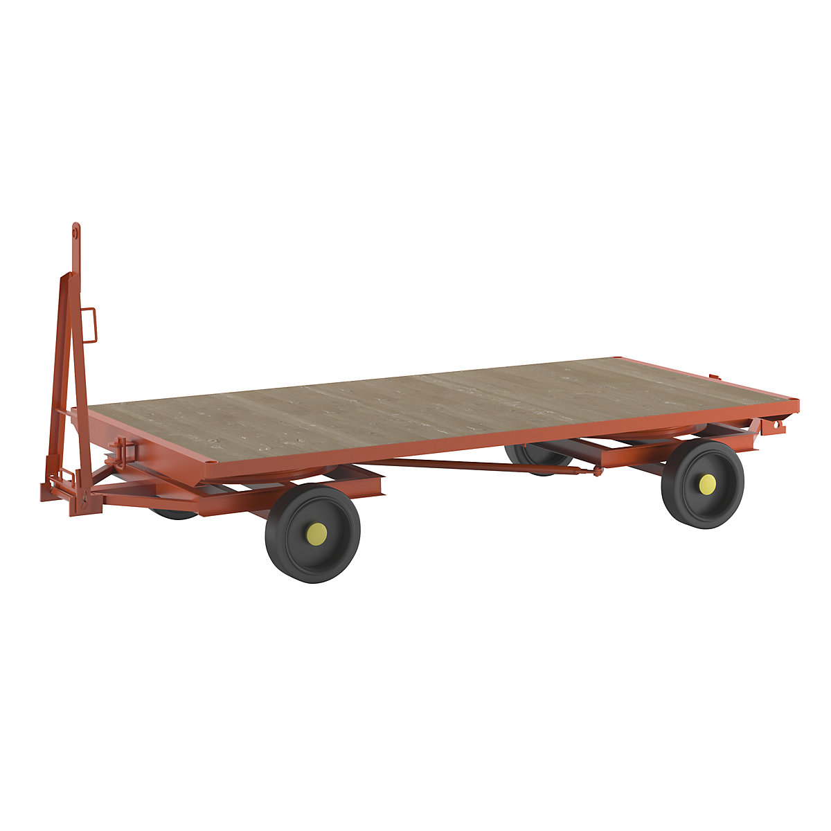 Trailer, 4-wheel double turntable steering, max. load 5 t, platform 3.0 x 1.5 m, solid rubber tyres-6