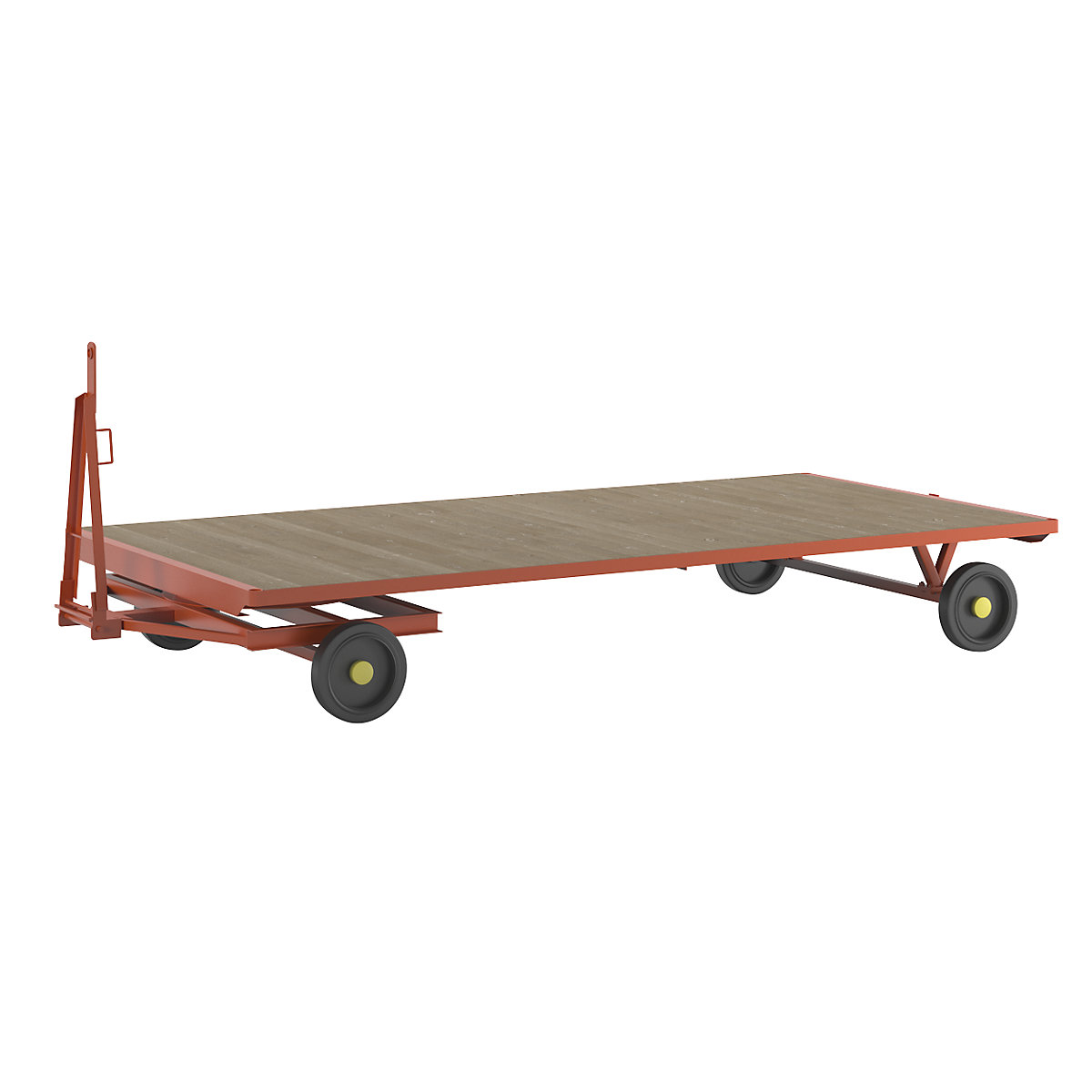 Trailer, 2-wheel turntable steering, max. load 3 t, platform 4.0 x 2.0 m, solid rubber tyres-4