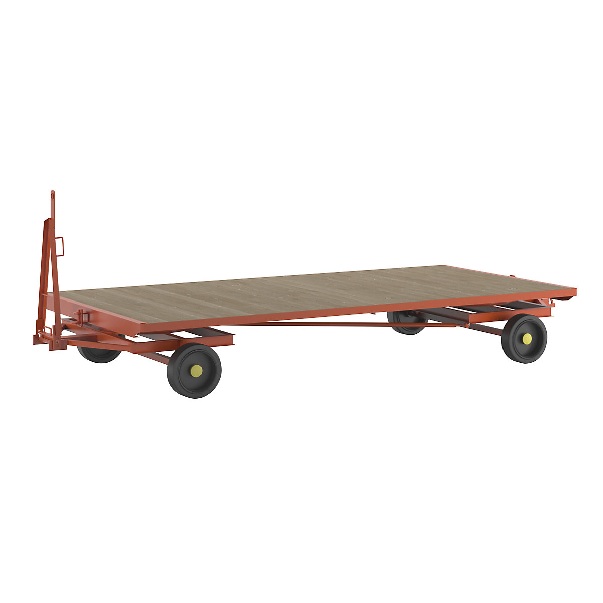 Trailer, 4-wheel double turntable steering, max. load 5 t, platform 4.0 x 2.0 m, solid rubber tyres-2
