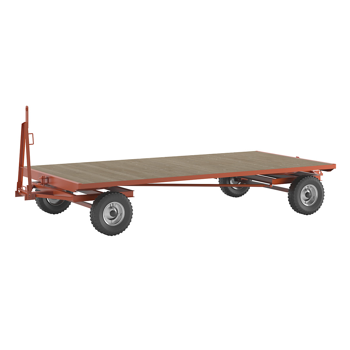Trailer, 4-wheel double turntable steering, max. load 5 t, platform 4.0 x 2.0 m, pneumatic tyres-3