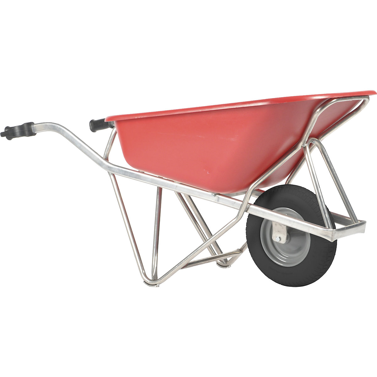 Profi-Max Plus wheel barrow – MATADOR, made of aluminium, 90 litres, HDPE tray, red, 4-ply pneumatic tyres, 2+ items-4