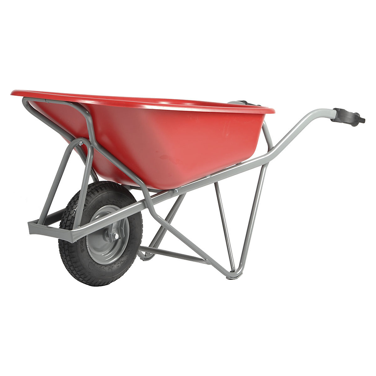 Profi-Max Plus wheel barrow – MATADOR, made of steel, 90 l, HDPE tray, red, 4-ply pneumatic tyres-3