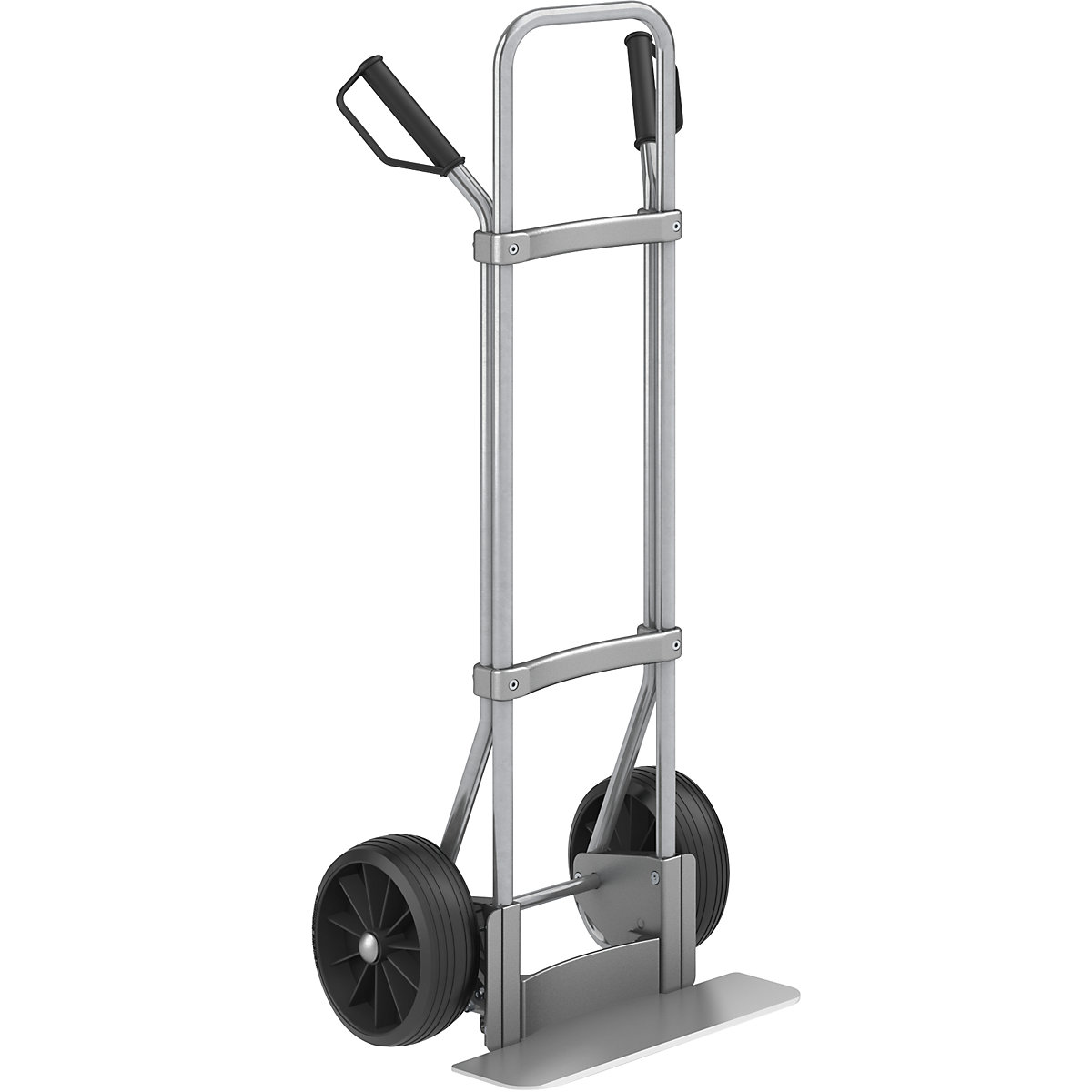 EUROKRAFTpro – Steekwagen, verzinkt, b x d van de steekplaat = 450 x 160 mm, aluminium, massieve rubberbanden