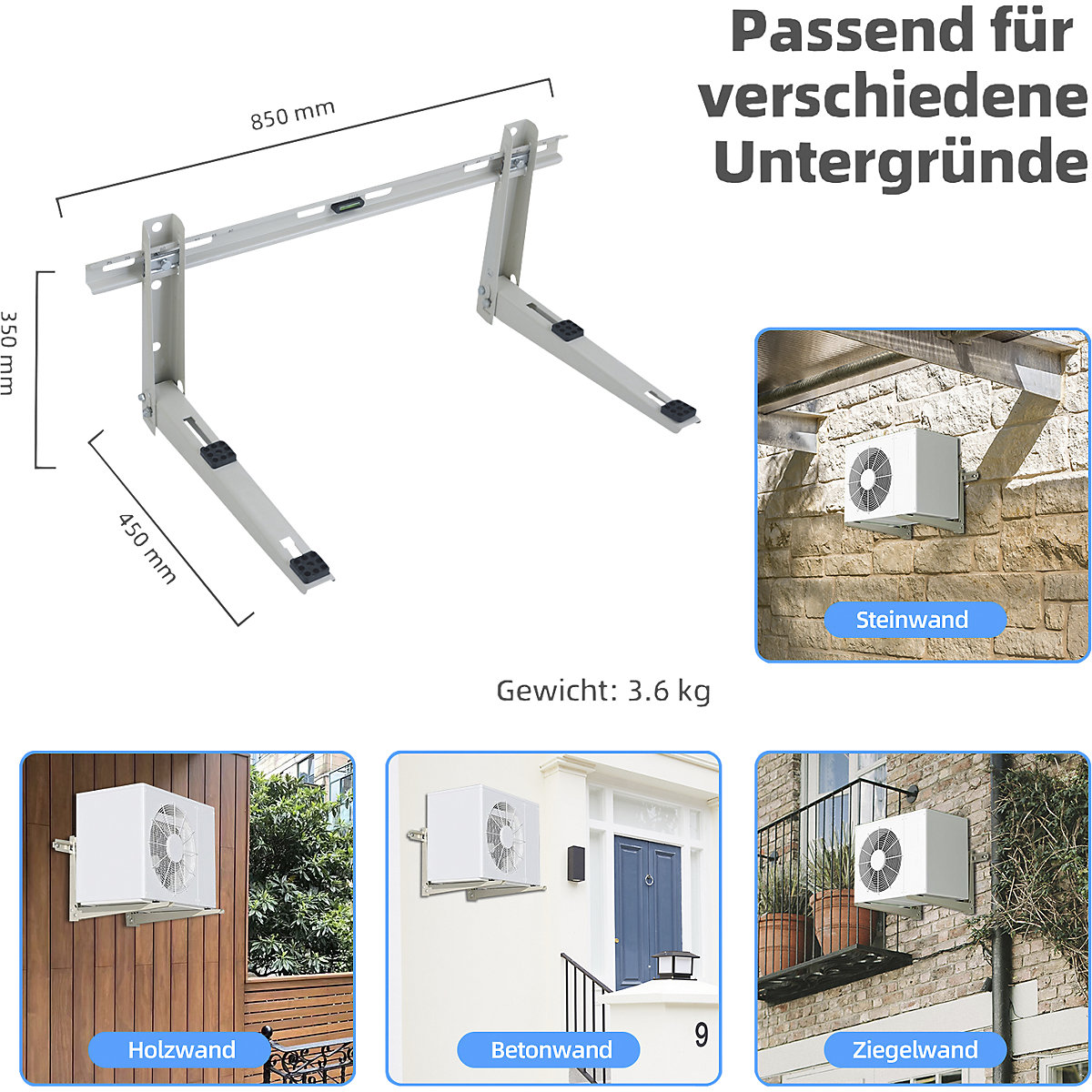 Suporte de parede para unidade exterior 12000 BTU (Imagem do produto 3)-2