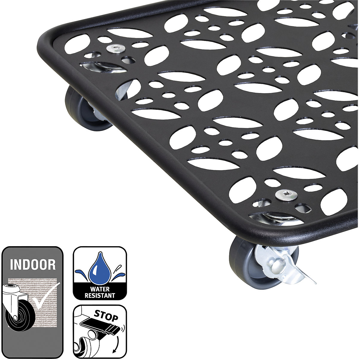 Suporte de rodas para plantas em aço BLACK – Wagner (Imagem do produto 4)-3