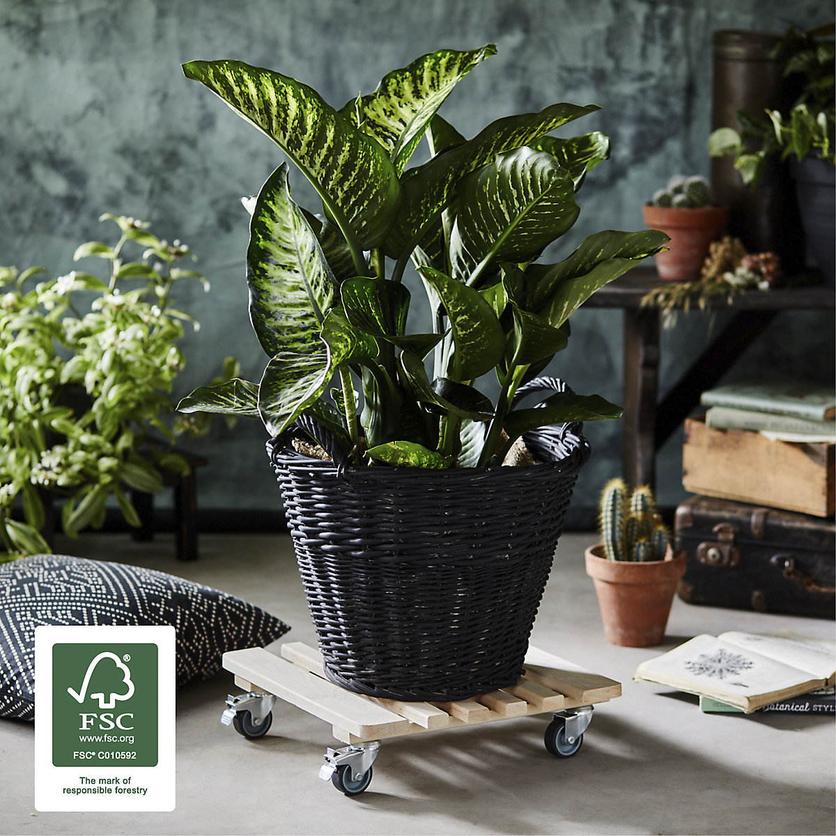 Suporte de rodas para plantas em madeira PIANO – Wagner (Imagem do produto 3)-2