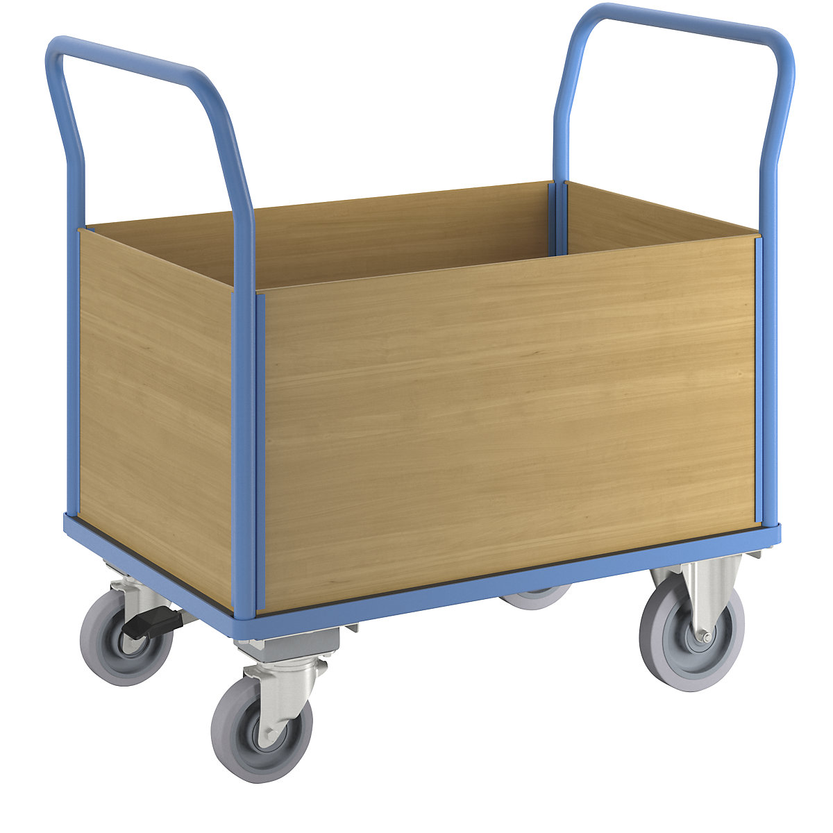 Carro de plataforma con paredes de madera – eurokraft pro