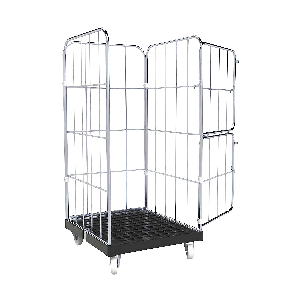 Contenedor rodante con rejilla lateral – eurokraft basic (Imagen del producto 4)-3