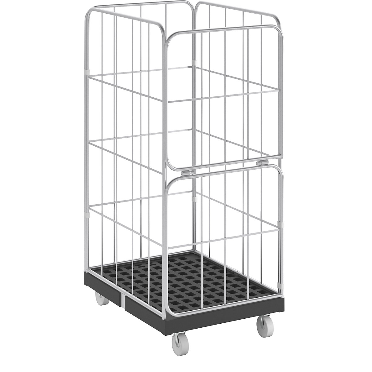 Contenedor rodante con rejilla lateral – eurokraft basic (Imagen del producto 5)-4