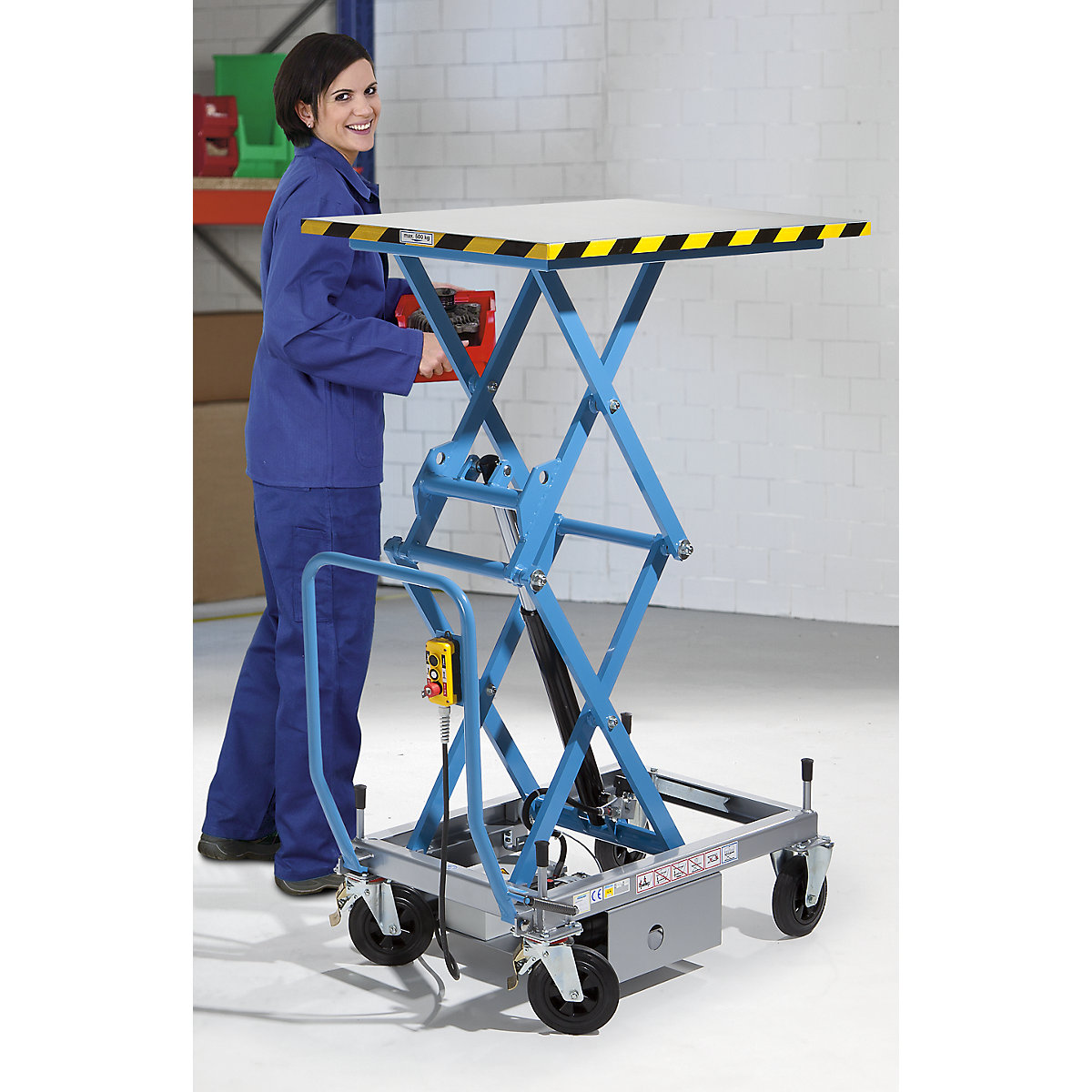 Carro de mesa elevadora de pantógrafo doble – eurokraft pro (Imagen del producto 5)-4