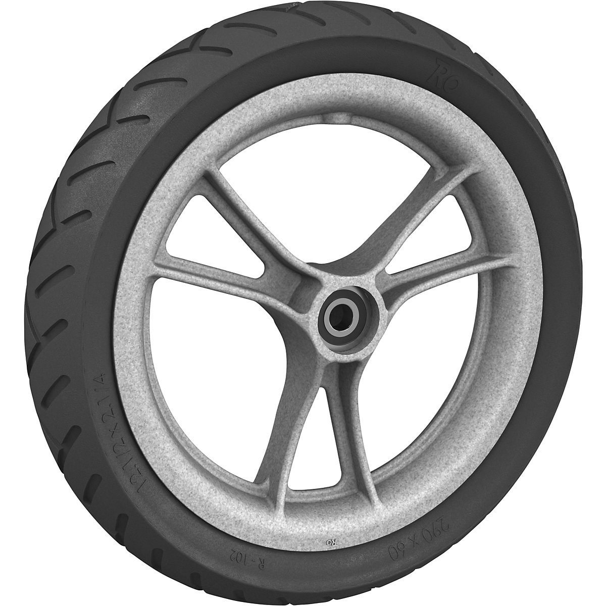 Roda com raios e pneu de PU