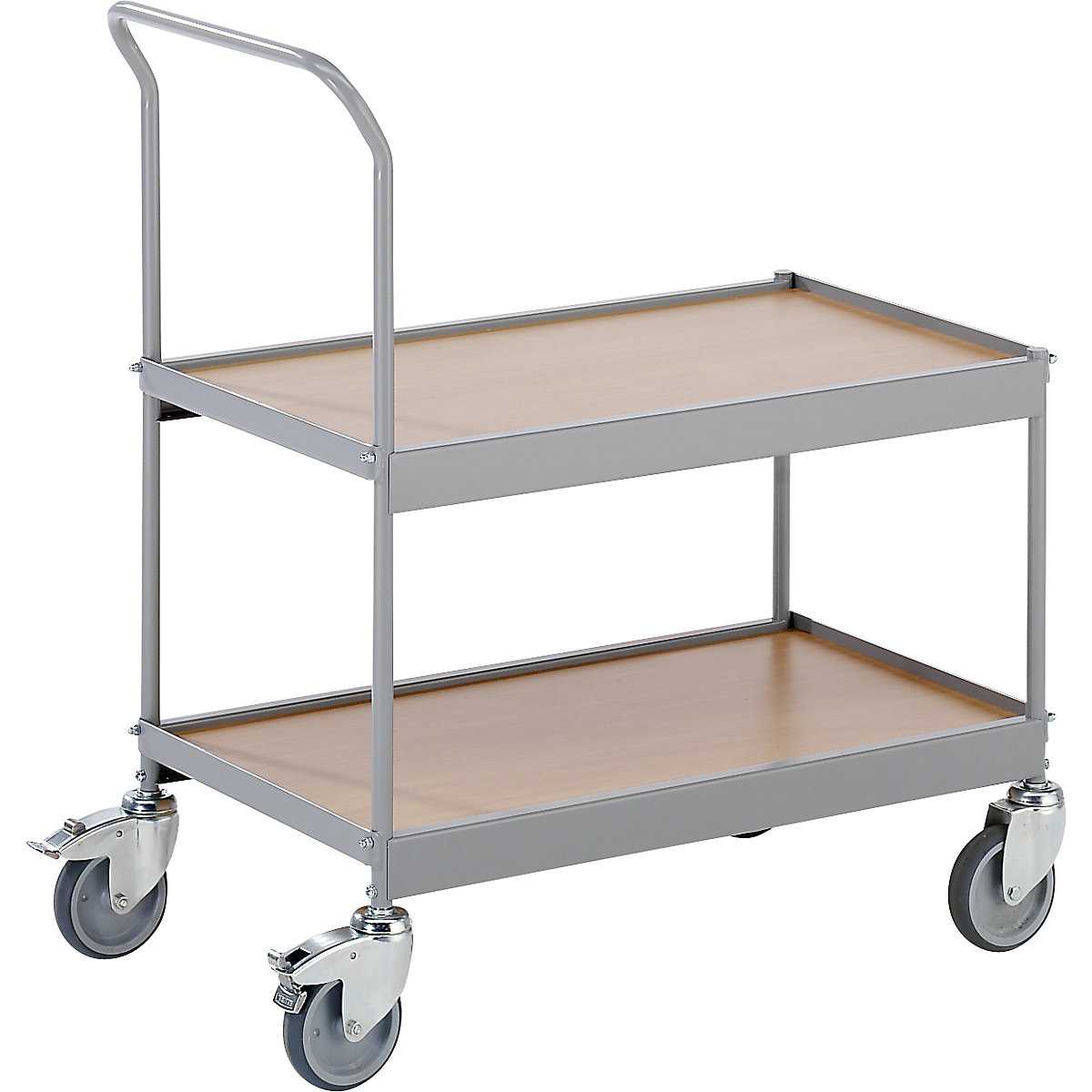 EUROKRAFTpro Abräumwagen, LxBxH 840 x 470 x 955 mm, mit 4 Lenkrollen, 2 mit Doppelstopp, Rad-Ø 100 mm