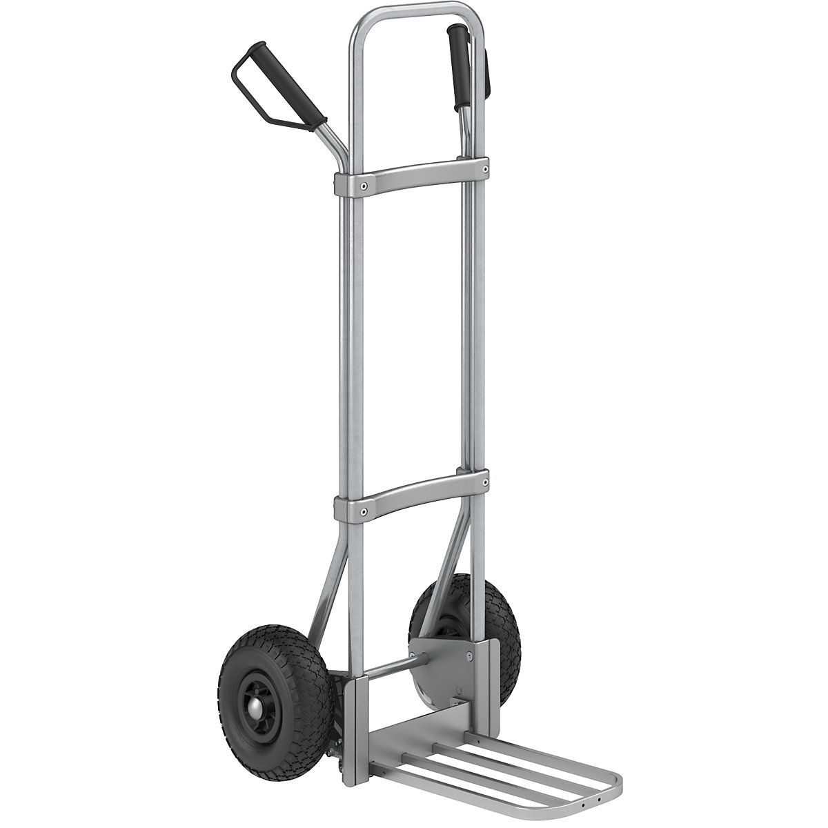 EUROKRAFTpro Sackkarre, verzinkt, Paketschaufel-BxT 430 x 250 mm, Alu, Luftbereifung, ab 5 Stk