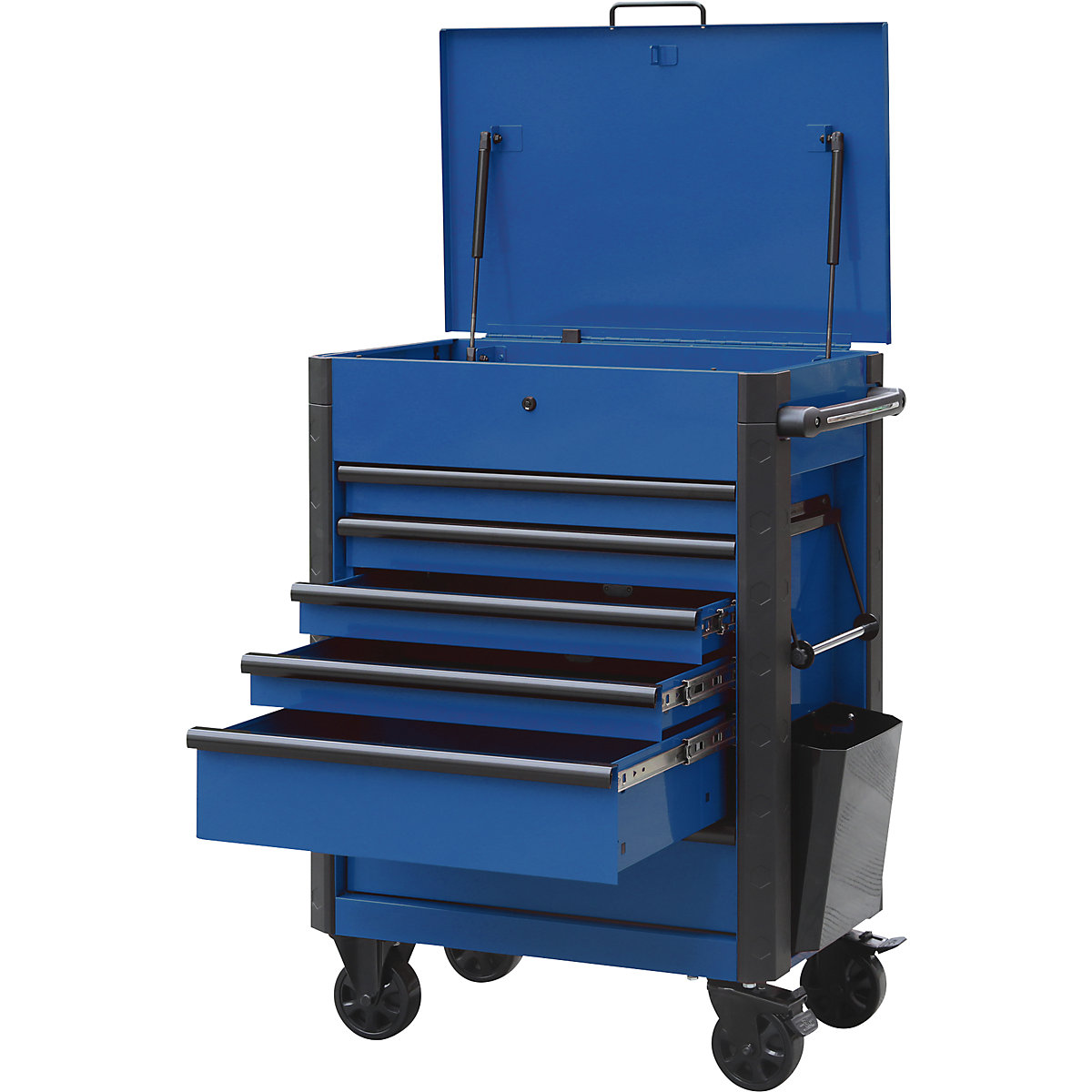 Werkzeugwagen mit Deckelfach, HxBxT 1015 x 722 x 482 mm, enzianblau/schwarz-0