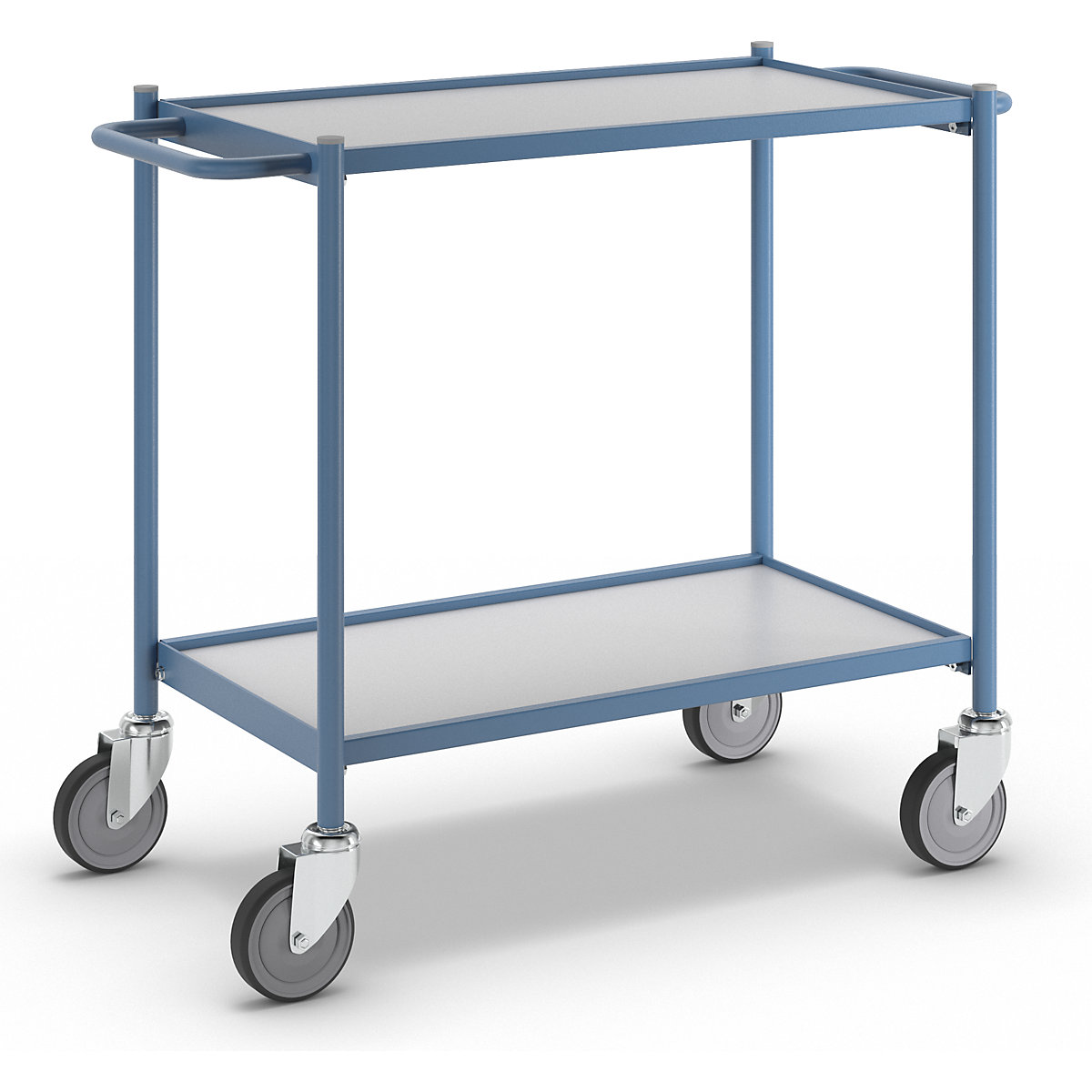 Transportni voziček, nosilnost 150 kg – eurokraft pro, s potisnim ročajem, 2 nivoja, 4 vrtljiva kolesa-2