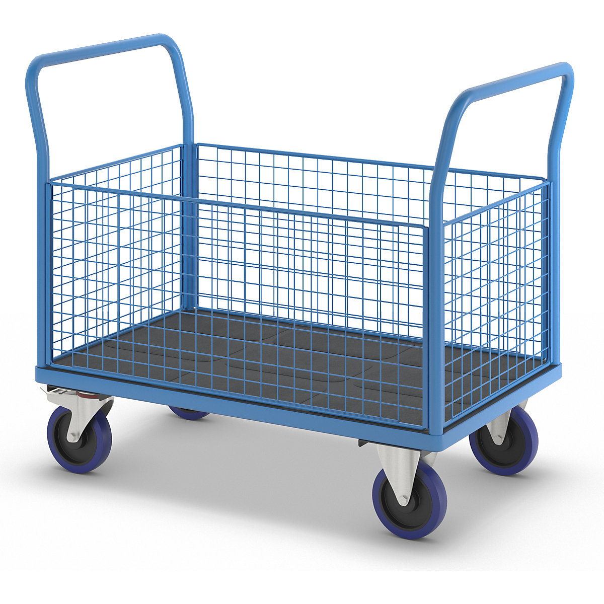 Carrello a pianale con sponde grigliate – eurokraft pro (Foto prodotto 4)-3