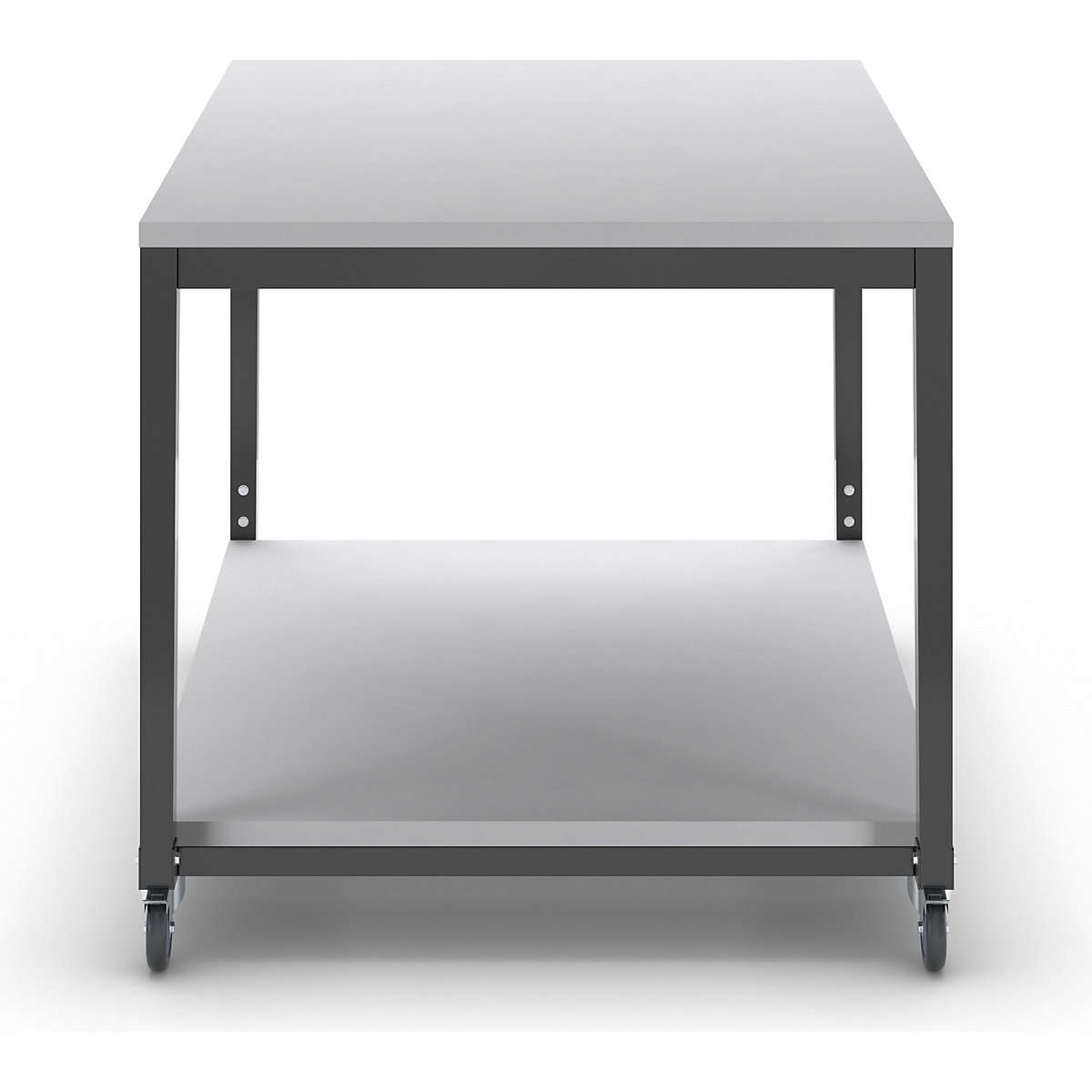 Carrello di servizio con 2 ripiani regolabili in altezza – eurokraft basic (Foto prodotto 5)-4