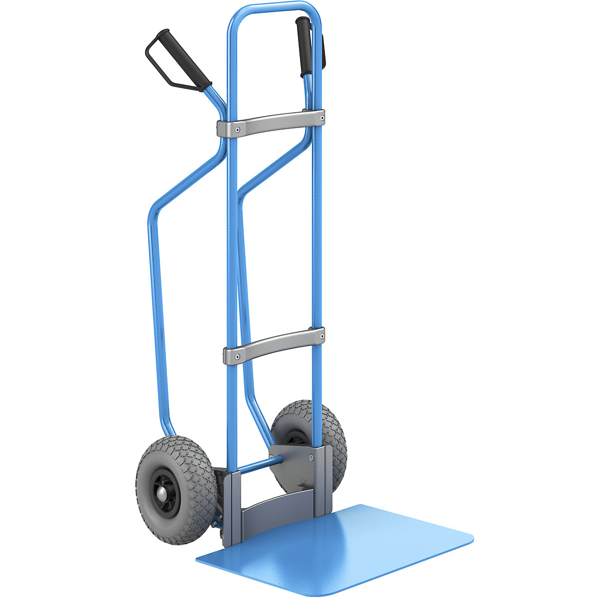 Carrello per sacchi con pattini, blu – eurokraft pro