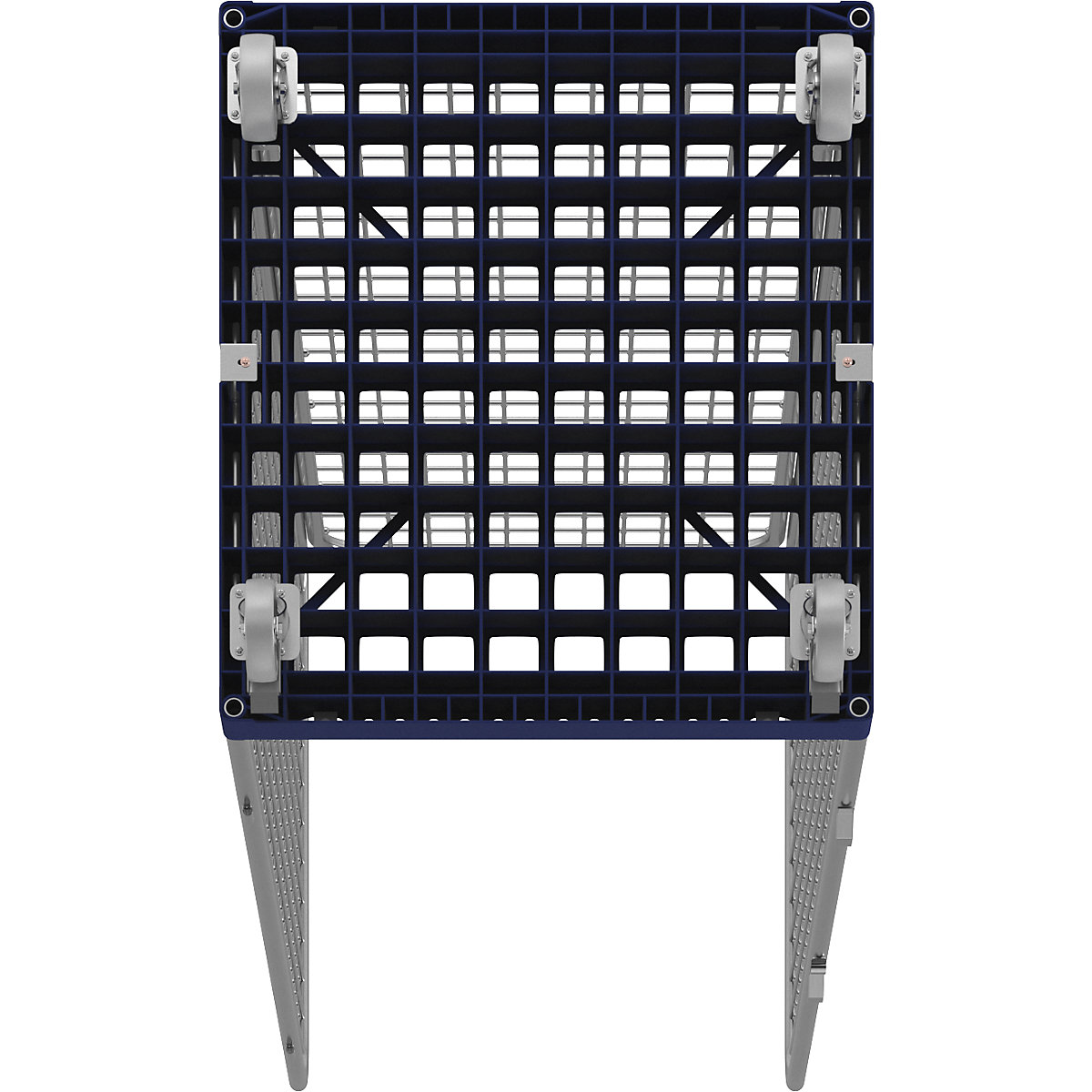 Contenitore a griglia con pianale in plastica con ruote (Foto prodotto 6)-5