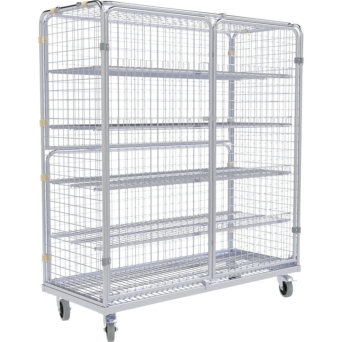 Rollcontainer in acciaio con porte a battente