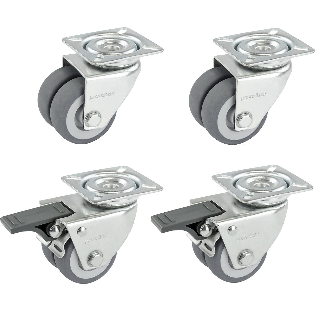 Set di rotelle doppie in gomma termoplastica - Proroll