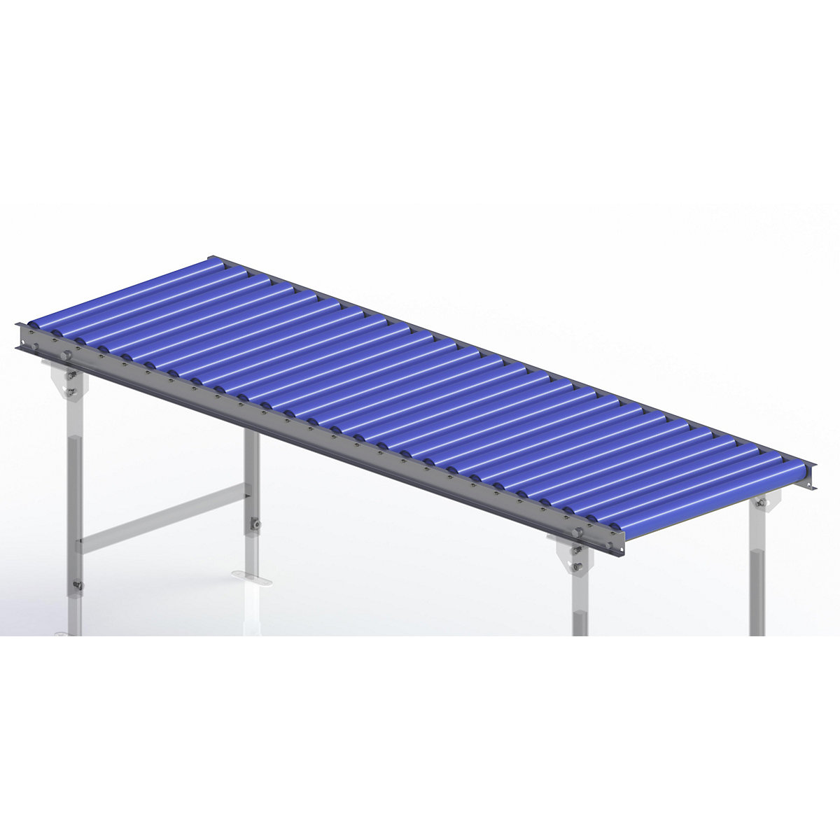 Trasportatore a rulli leggeri, telaio in acciaio con rulli in plastica – Gura