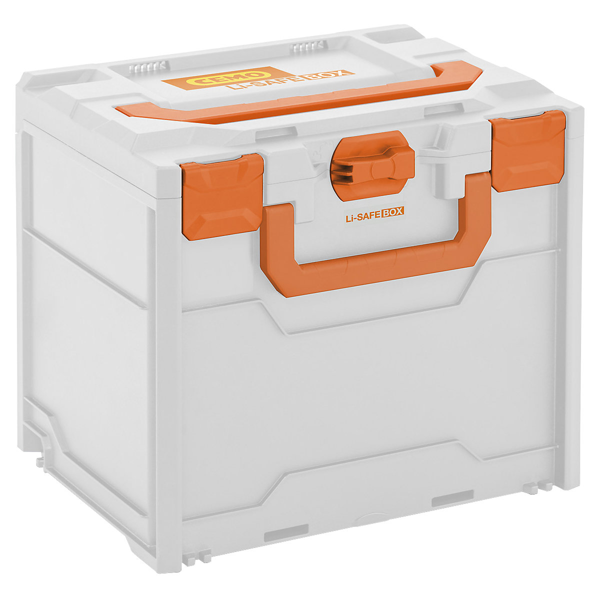 Systemowy pojemnik przeciwpożarowy na akumulatory Li-SAFE – CEMO, do magazynowania i transportu, model 3-S, dł. x szer. x wys. 400 x 300 x 340 mm-0