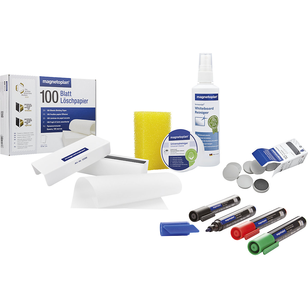 Set di accessori per lavagna bianca - magnetoplan