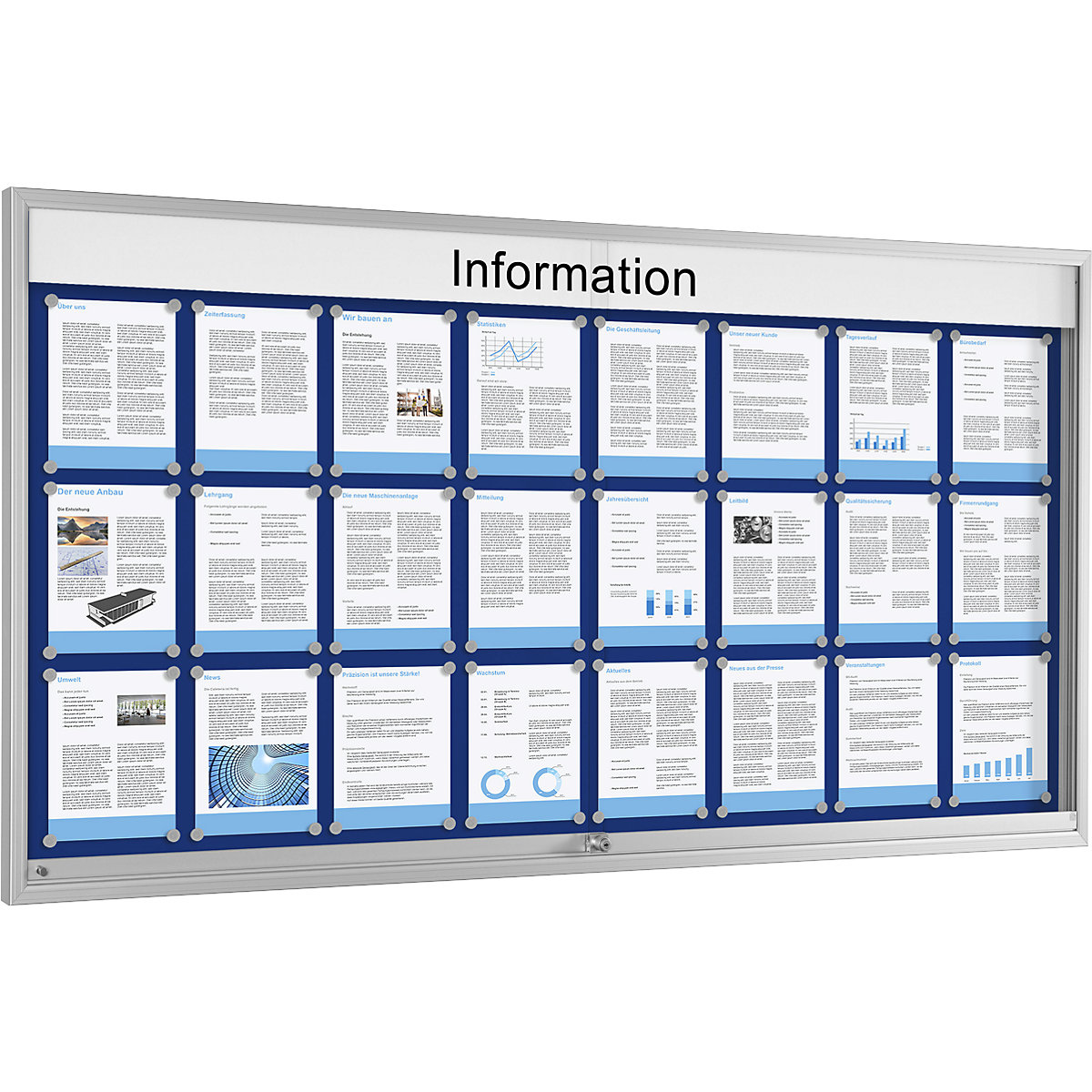 Bacheca con anta scorrevole