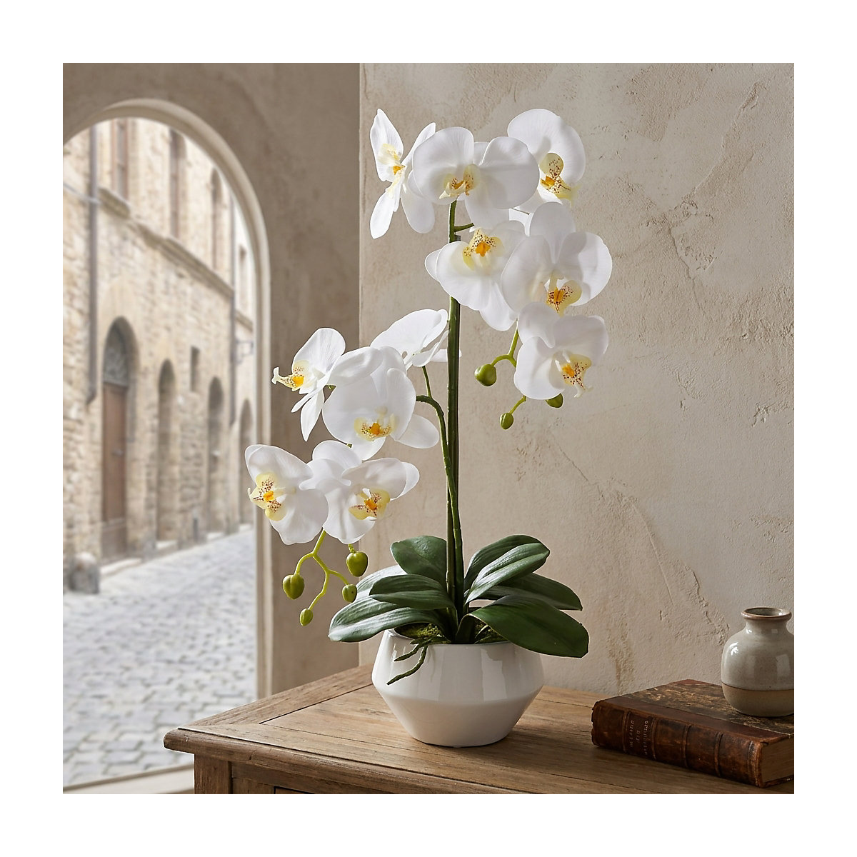 Orchidea artificiale Phalaenopsis, Real Touch (Foto prodotto 4)-3