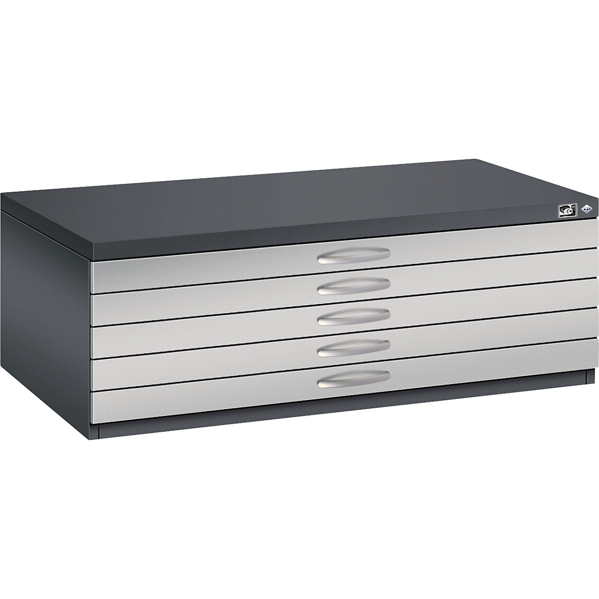 Archivio per disegni – C+P, UNI A1, 5 cassetti, altezza 420 mm, grigio nerastro / alluminio brillante-5