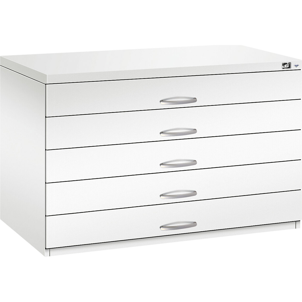 Archivio per disegni – C+P, UNI A1, 5 cassetti, altezza 760 mm, bianco traffico-4