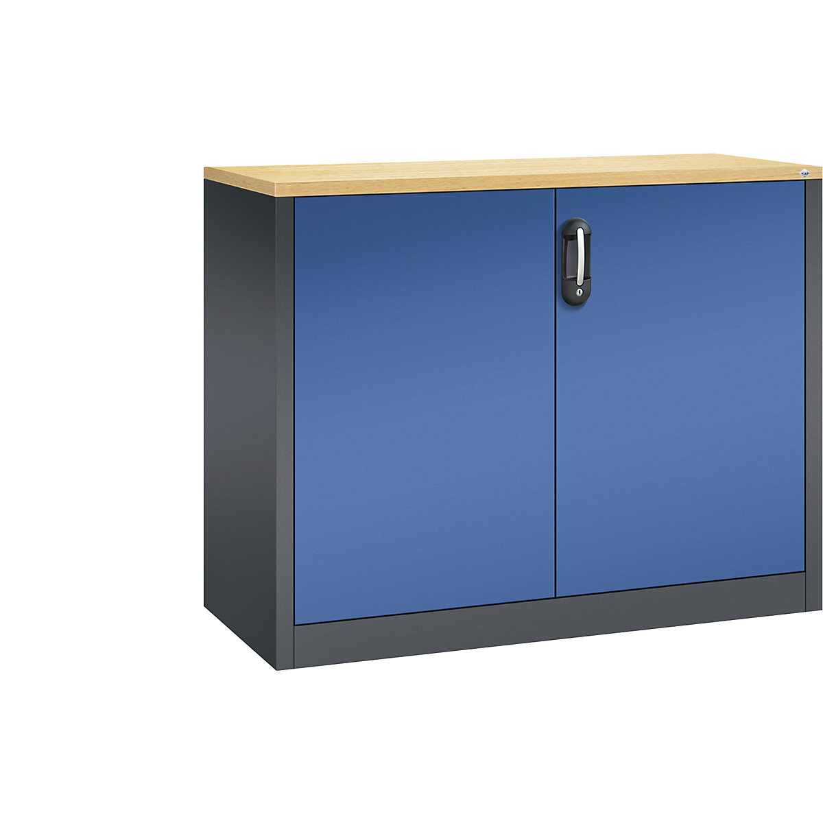ACURADO mobiletto archivio – C+P, 2 file di raccoglitori, alt. x largh. x prof. 1000 x 1200 x 500 mm, grigio nerastro / blu genziana-1