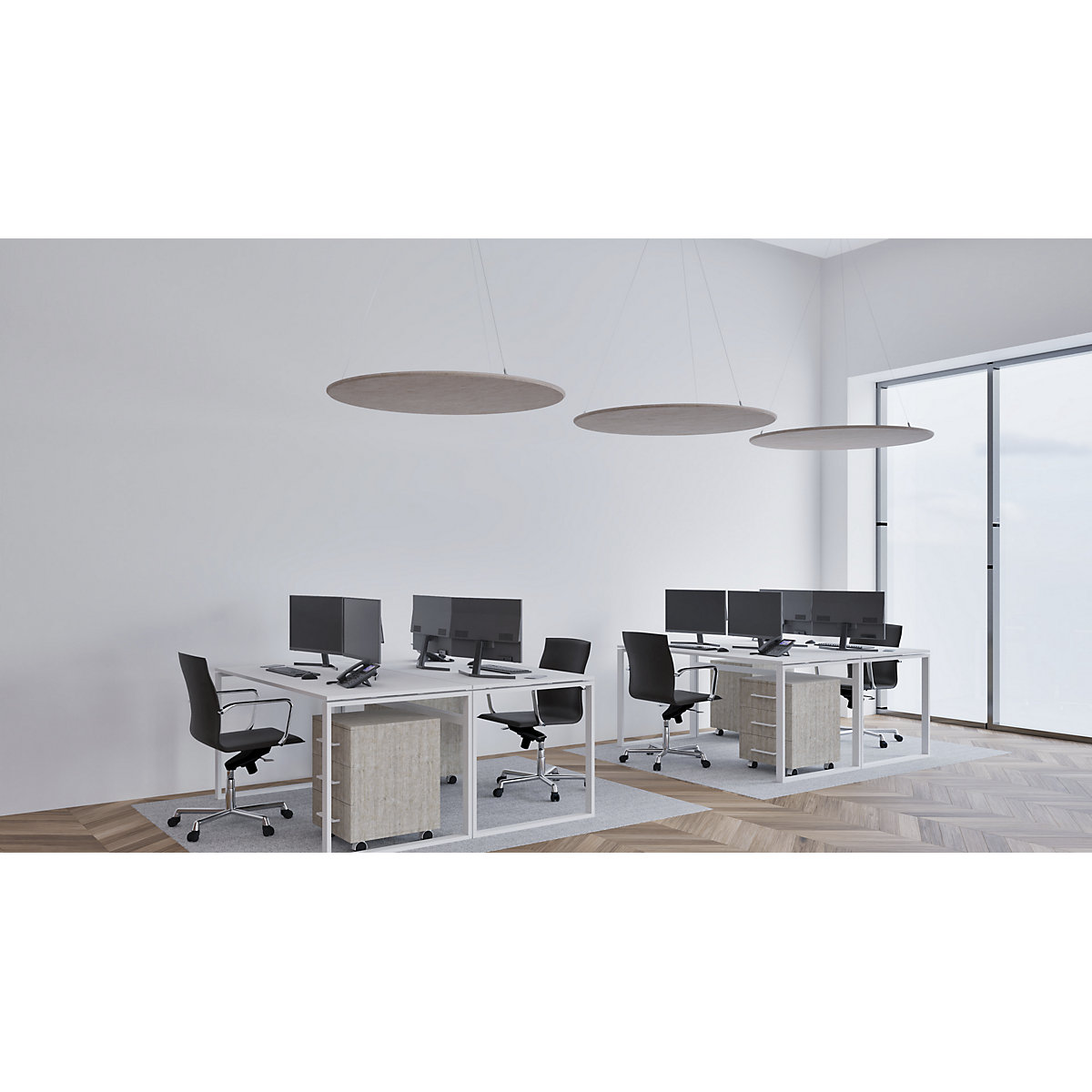 Pannello fonoassorbente da soffitto, feltro PET – eurokraft basic (Foto prodotto 17)-16