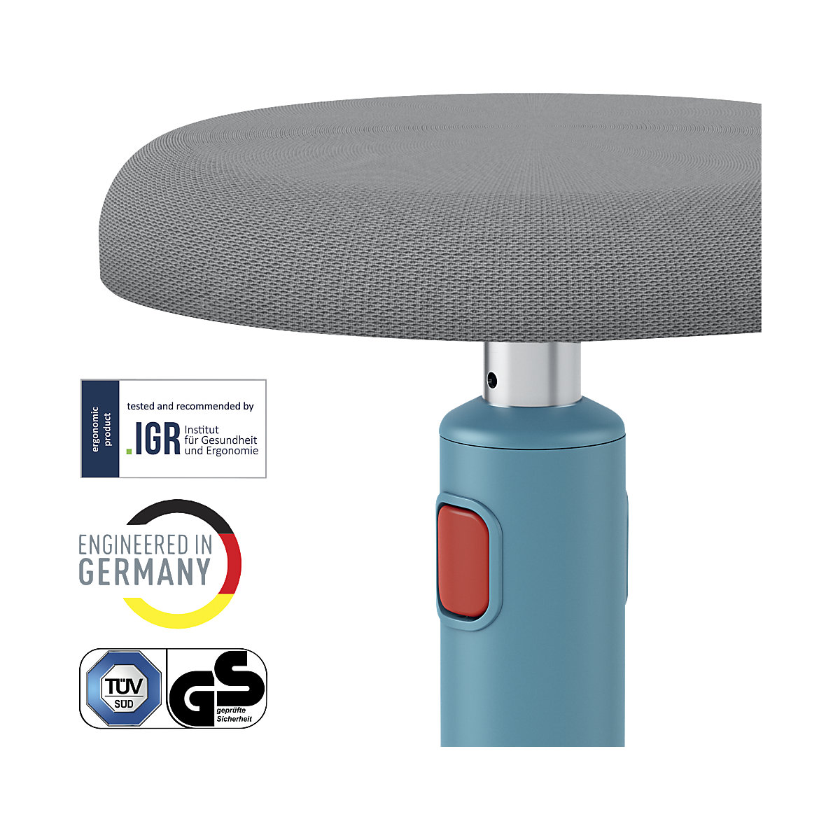 Sgabello ergonomico accogliente attivo con sedile e da appoggio – Leitz (Foto prodotto 3)-2