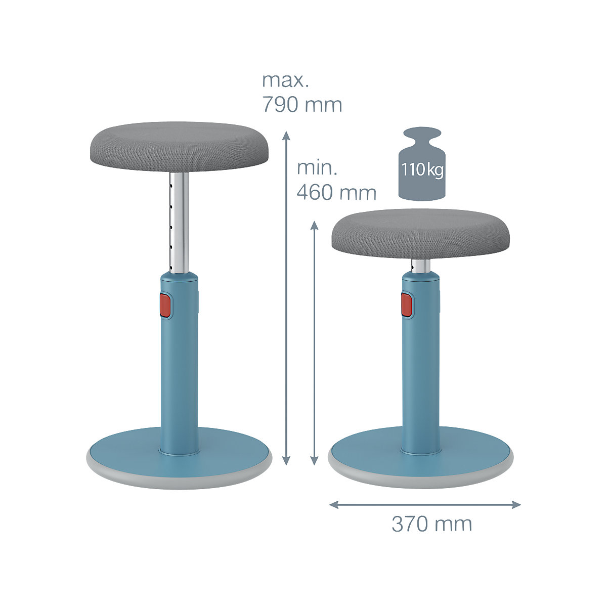 Sgabello ergonomico accogliente attivo con sedile e da appoggio – Leitz (Foto prodotto 4)-3