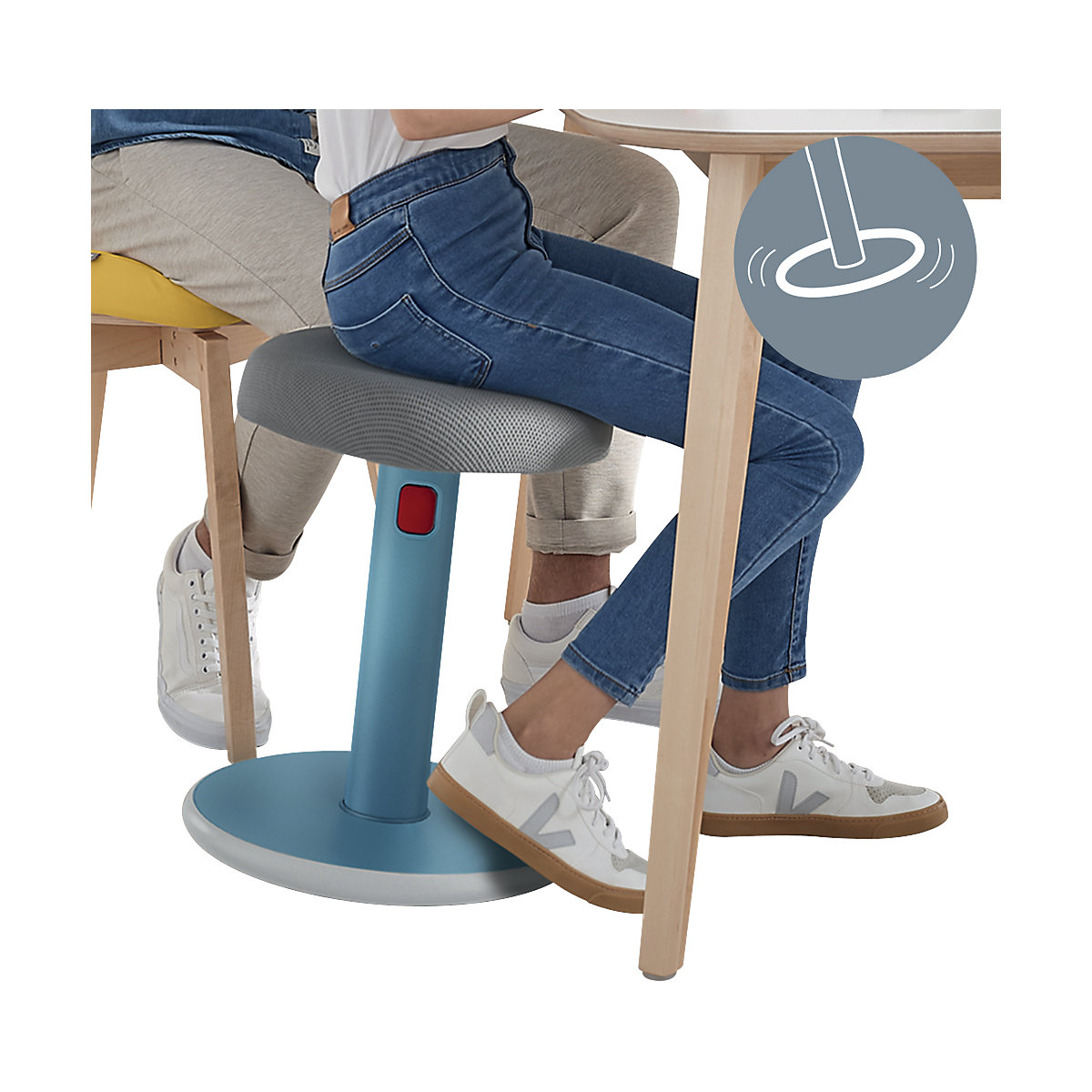 Sgabello ergonomico accogliente attivo con sedile e da appoggio – Leitz (Foto prodotto 6)-5