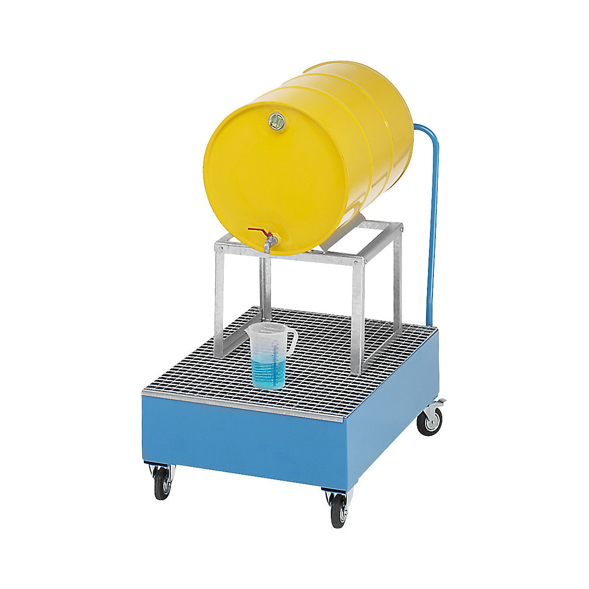 Fahrbare Auffangwanne aus Stahlblech, liegende Fässer eurokraft basic (Produktabbildung 3)-2