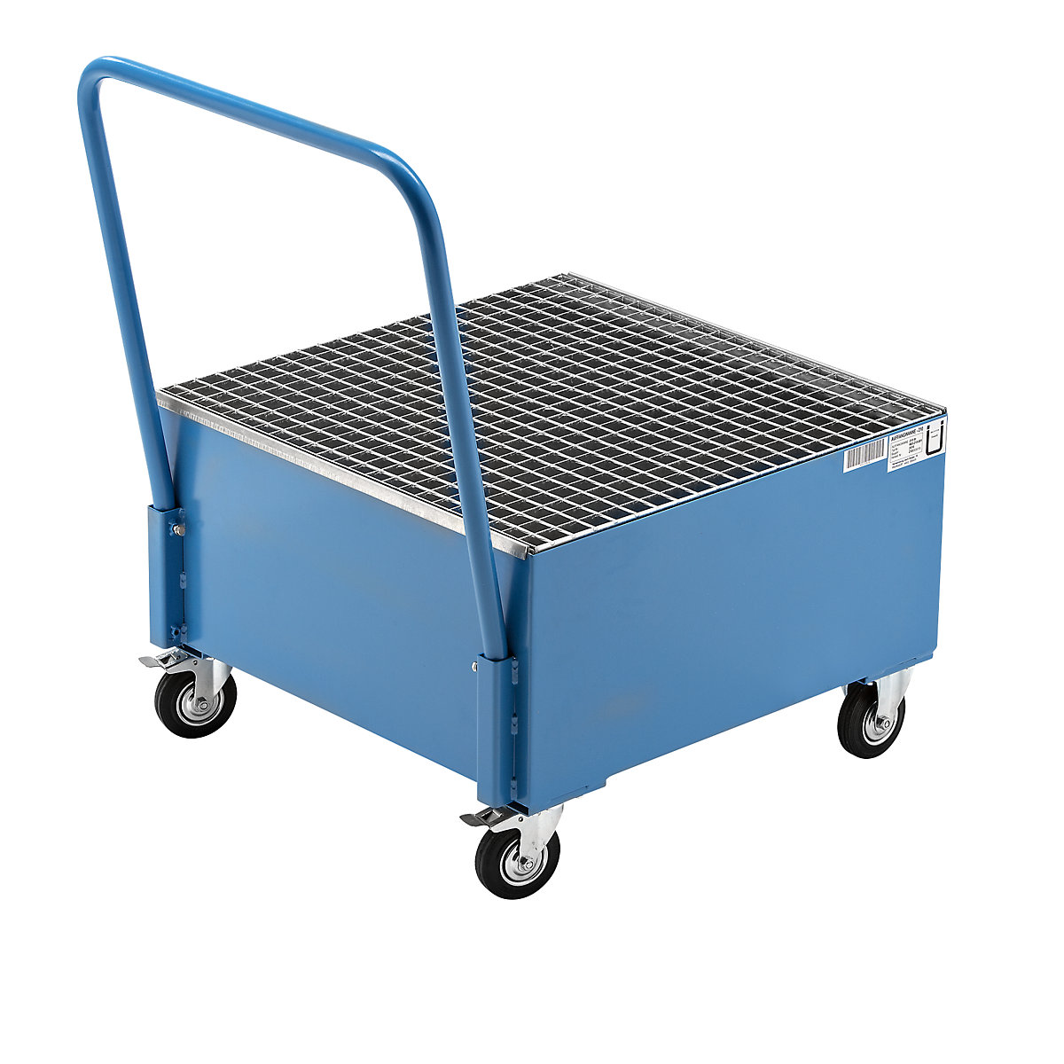 Fahrbare Auffangwanne aus Stahlblech, stehende Fässer eurokraft basic