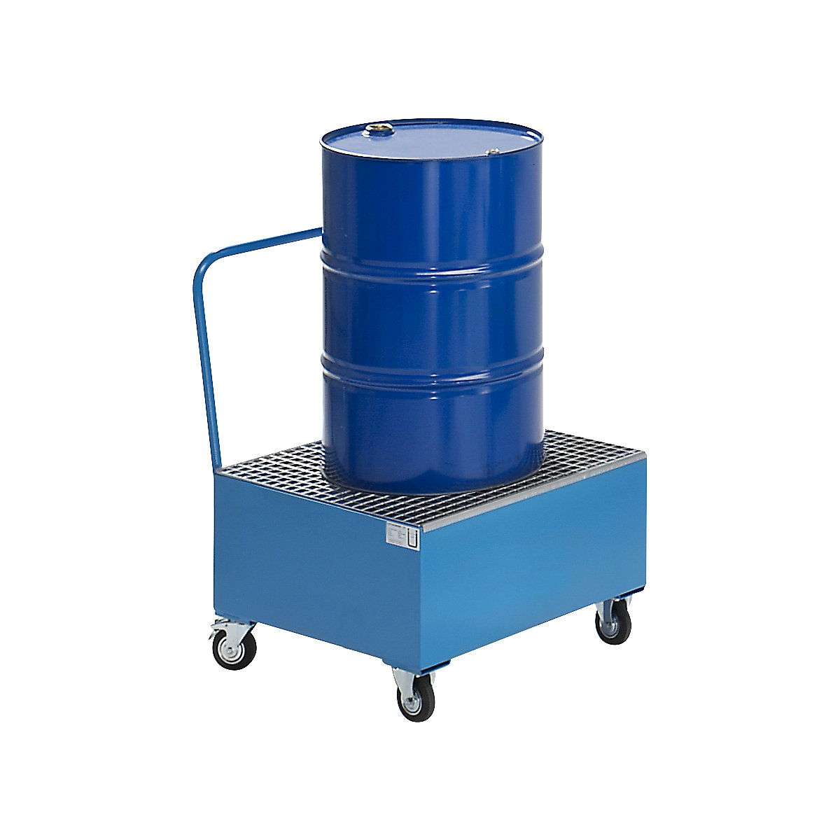 Fahrbare Auffangwanne aus Stahlblech, stehende Fässer eurokraft basic (Produktabbildung 3)-2
